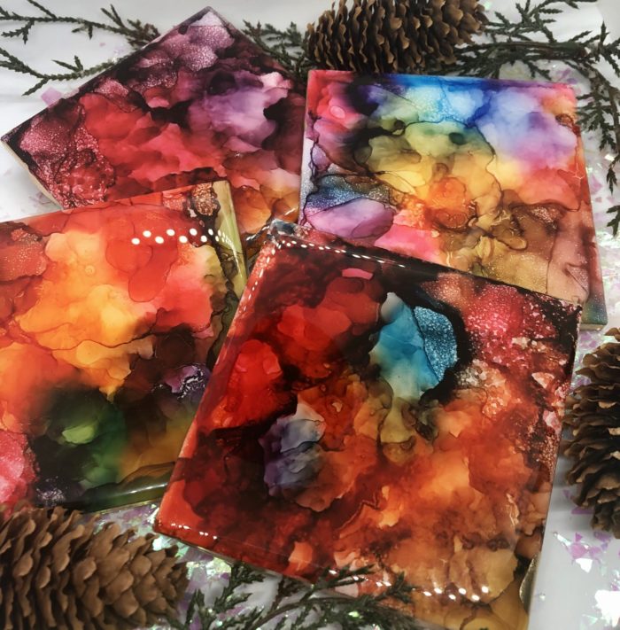 Fluid Art Coasters